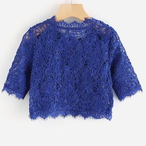 NWT Trendy and Classy Blue Lace Blouse